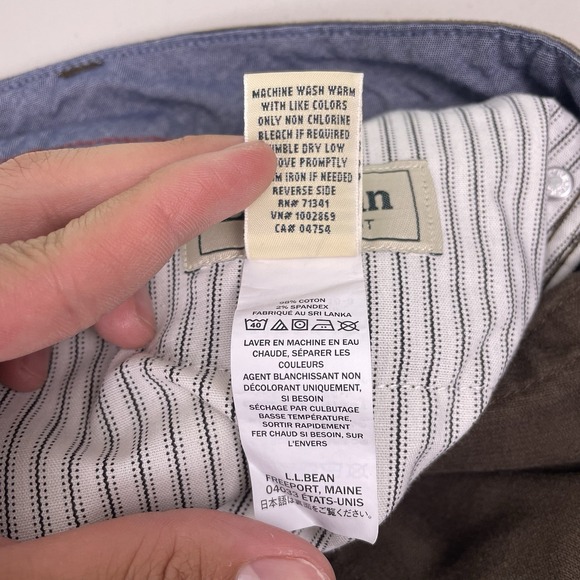 LL Bean Pants 34x30 Mens Corduroy Standard Fit Dark Brown VGUC - Picture 9 of 9
